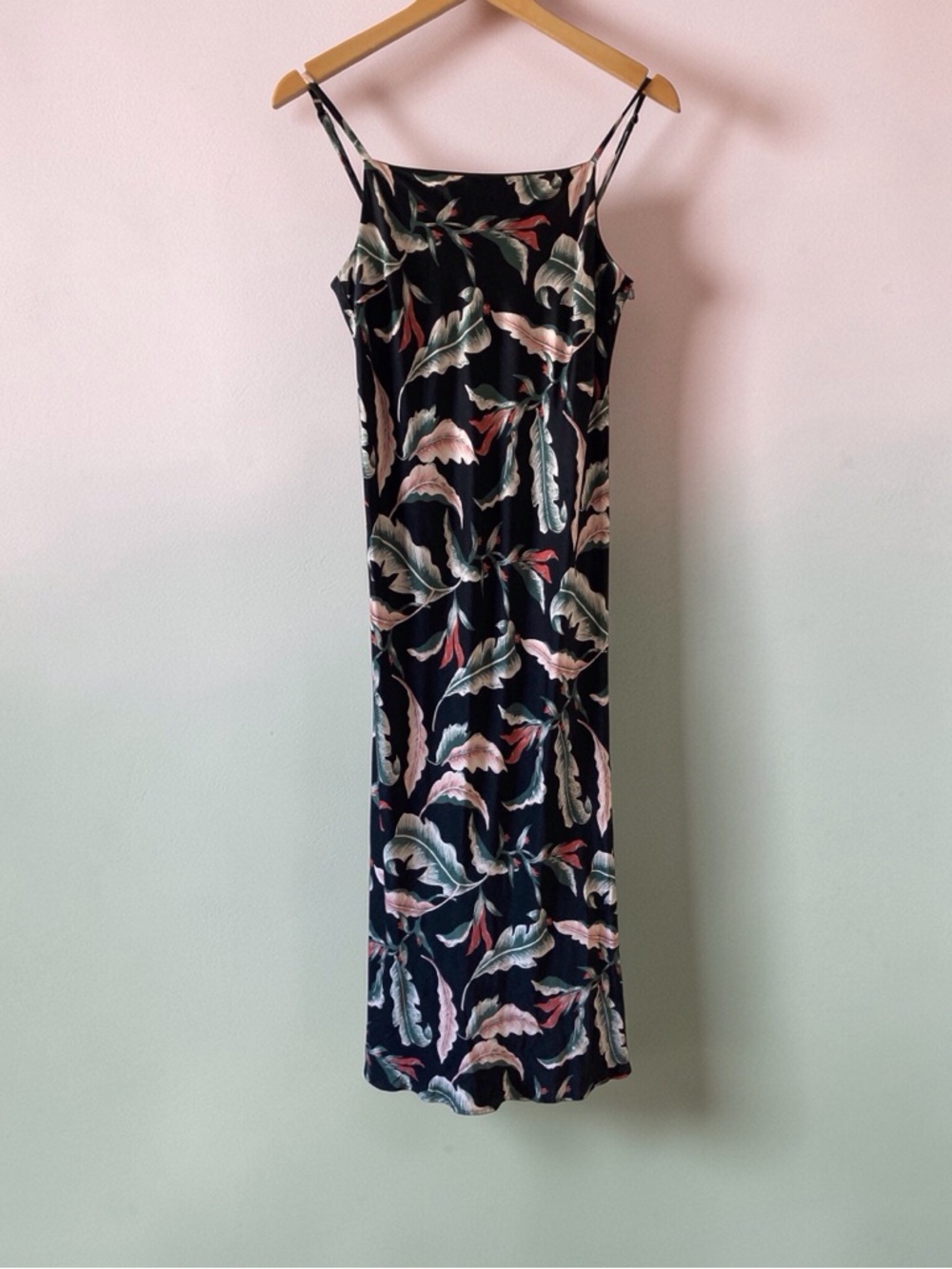 Rails Dress Black Floral Maxi Slip Women's Medium Pink Green Leaves Summer style - Picture 4 of 14